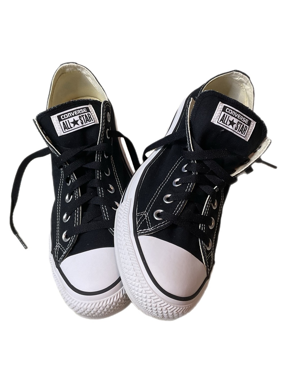 Converse All Star Black Canvas Sneakers Unisex Sz Men11/Women13 Lo Top New Laces